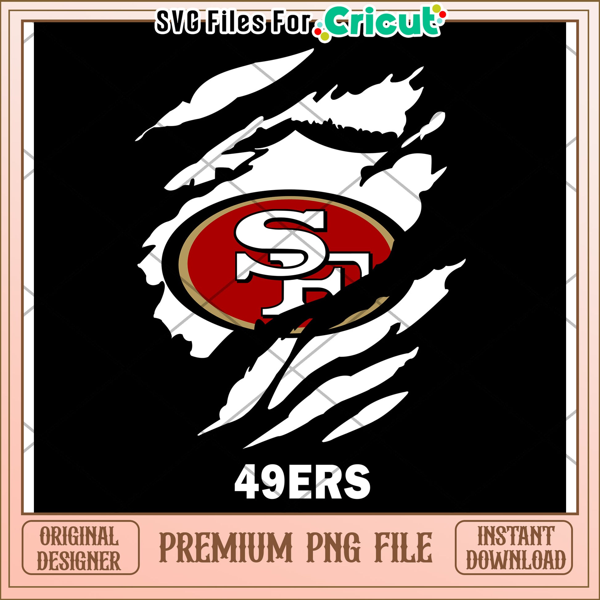 49ers logo torn design for Cricut, perfect for custom crafts