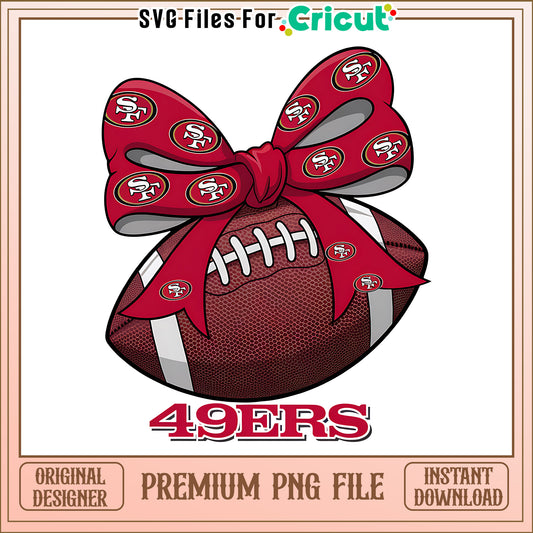 49ers rugby ball and bow png, San Francisco 49ers png, NFL png