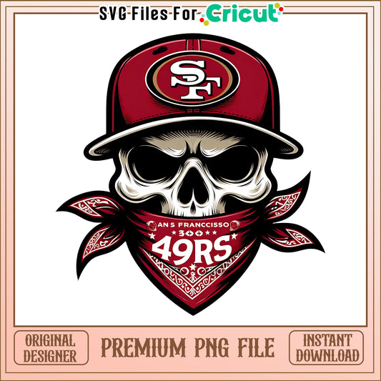 49ers team skull bandana png, San Francisco 49ers png, NFL png