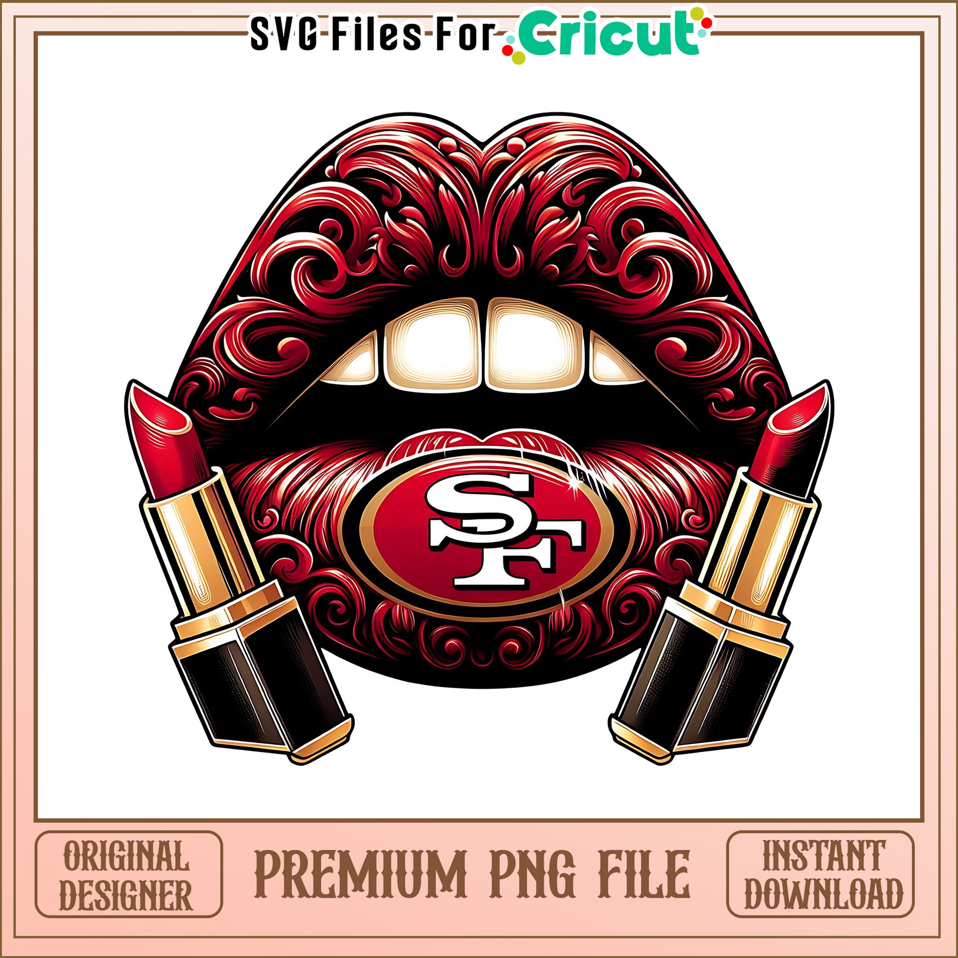 49ers vintage lips design png, San Francisco 49ers png, NFL png