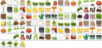 Farmer Mickey clipart PNG Bundle