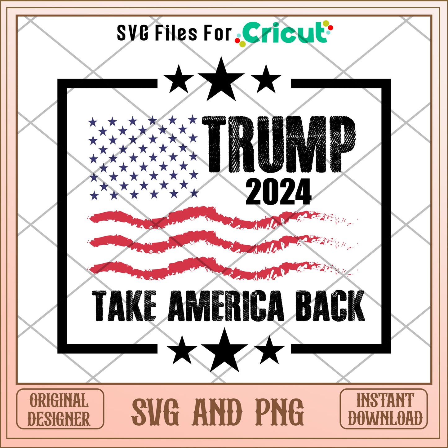 Trump take america back rectangle SVG