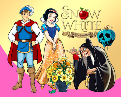 Snow White Watercolor Clipart PNG bundle