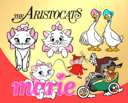 Aristocats PNG SVG Clipart bundle