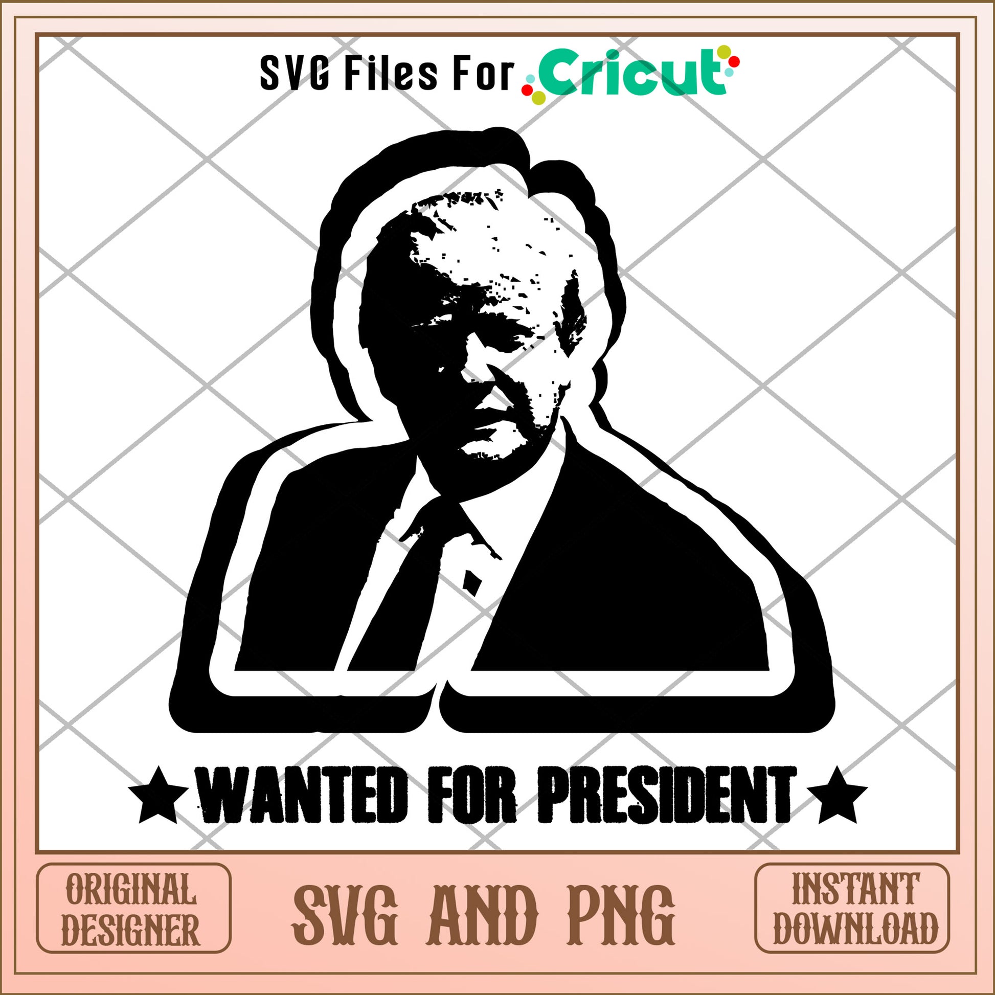 Donald trump wanted design SVG