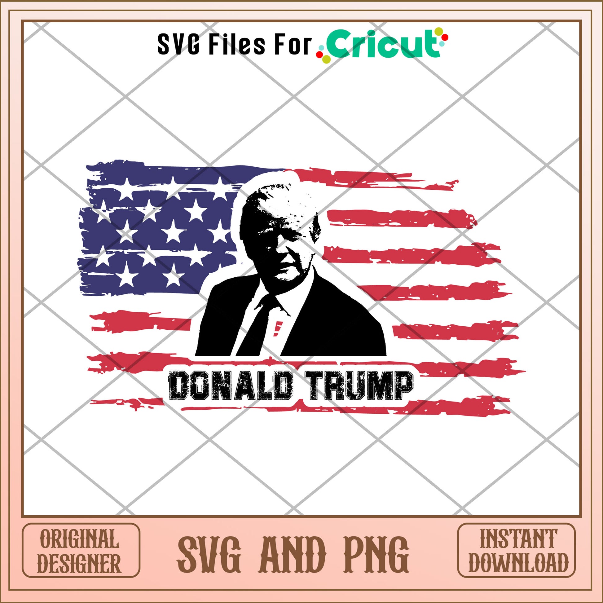 Donald trump x flag design SVG