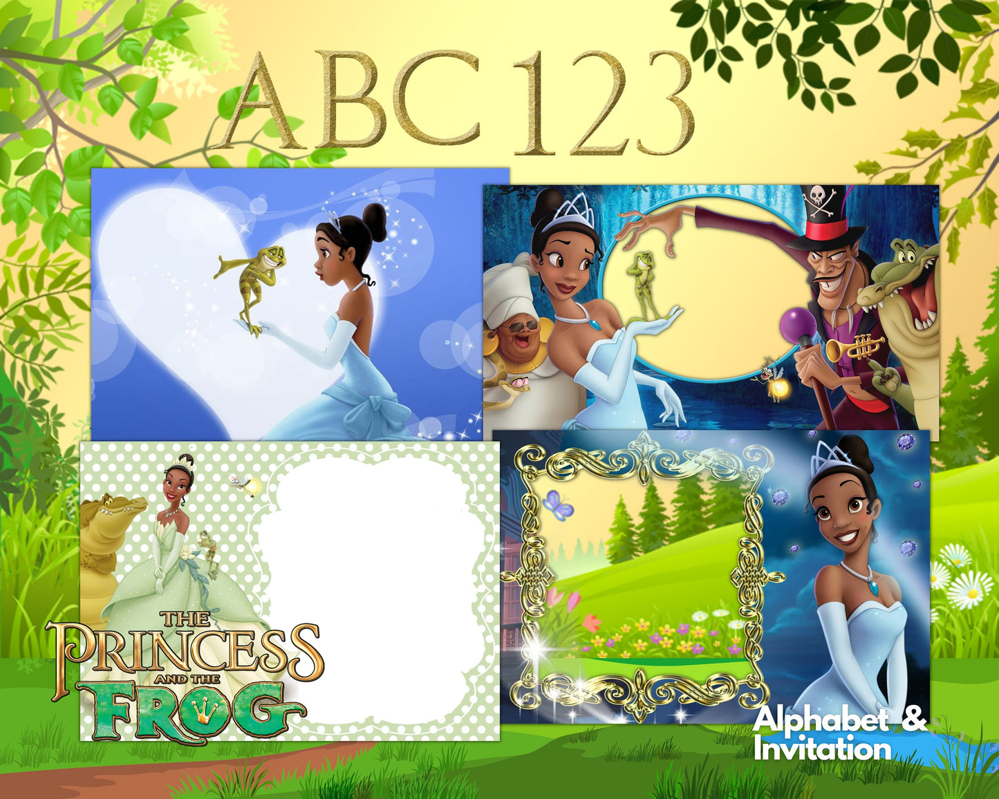 Princess and the Frog Clipart PNG bundle