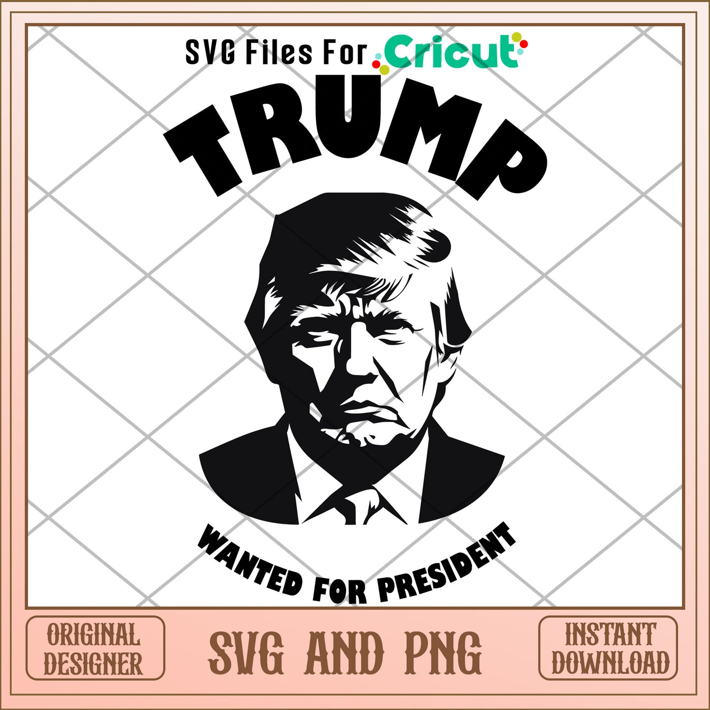 Trump wanted for president design SVG