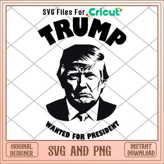 Trump wanted for president design SVG