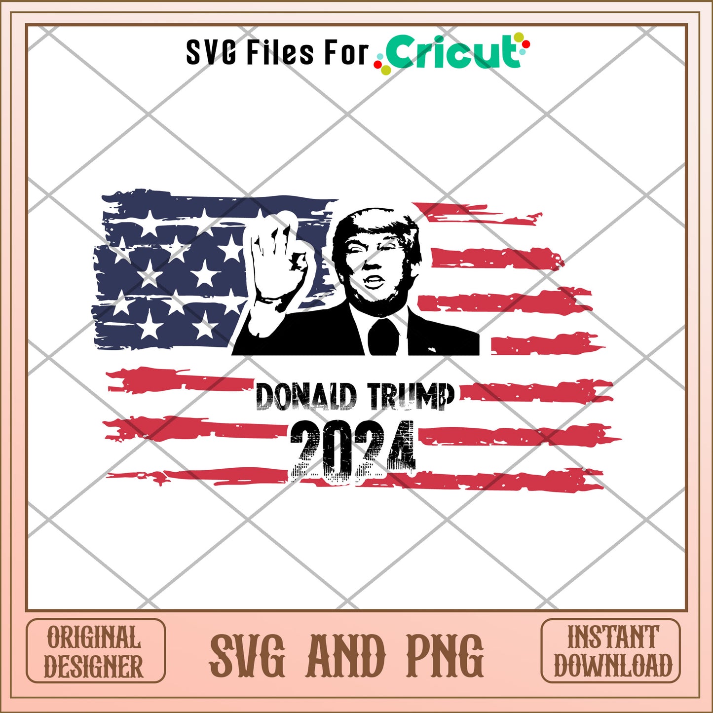 Donald trump 2024 x flag SVG