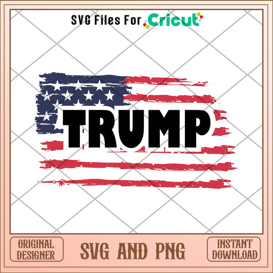 Trump presiden and his flag SVG