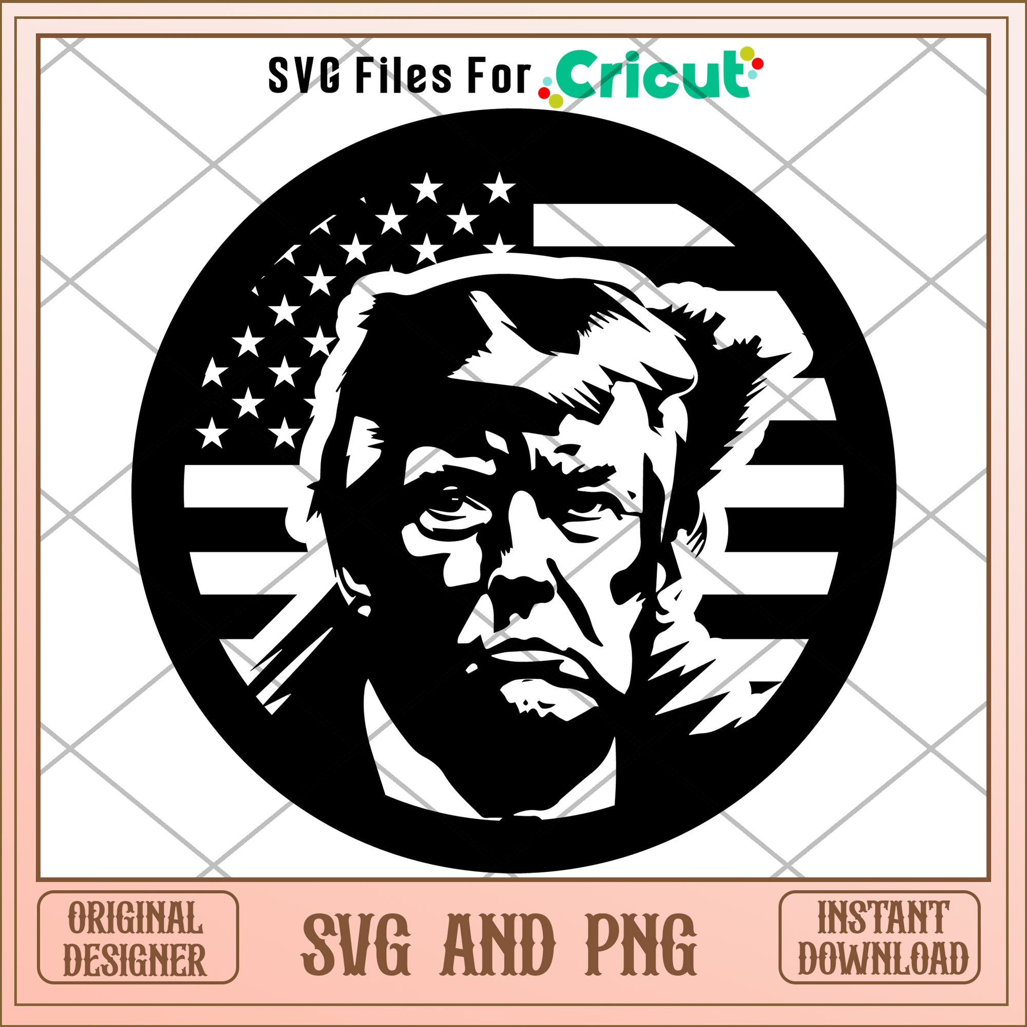 Trump and america flag cricle design SVG – svg files for cricut