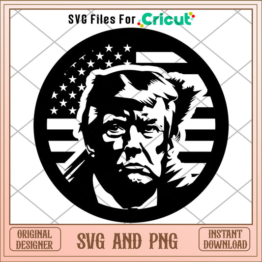 Trump and america flag cricle design SVG