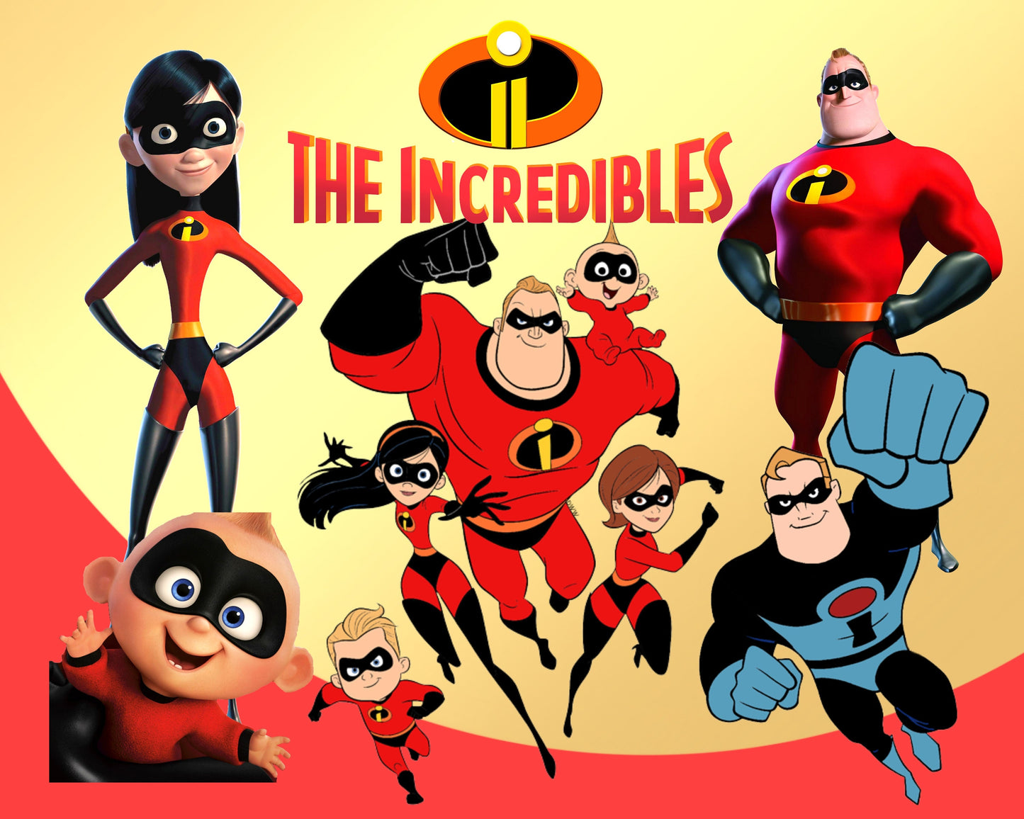 Disney Incredibles Clipart PNG, SVG bundle