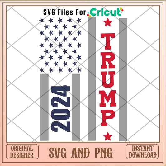 Trump 2024 and flag SVG