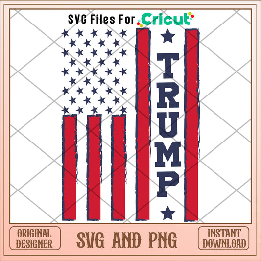 Trump 2024 x america flag SVG
