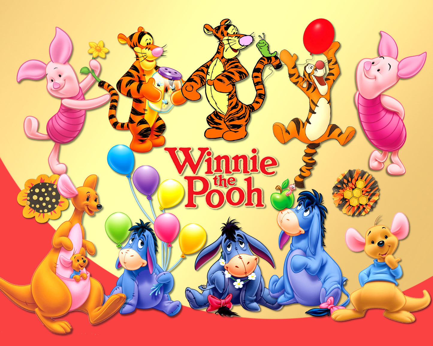 Winnie the Pooh Clipart PNG Bundle