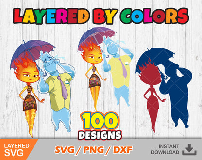 Elemental clipart set SVG Bundle