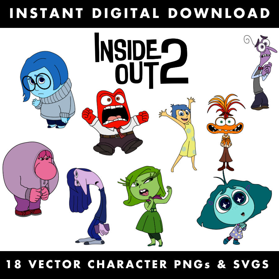 Inside out character SVG, PNG bundle