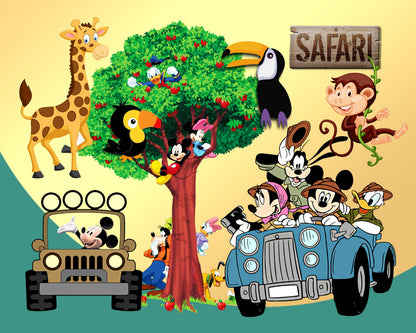 Mickey Safari Clipart PNG bundle