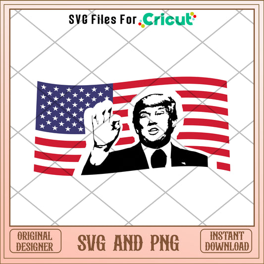 Trump president and america flag SVG