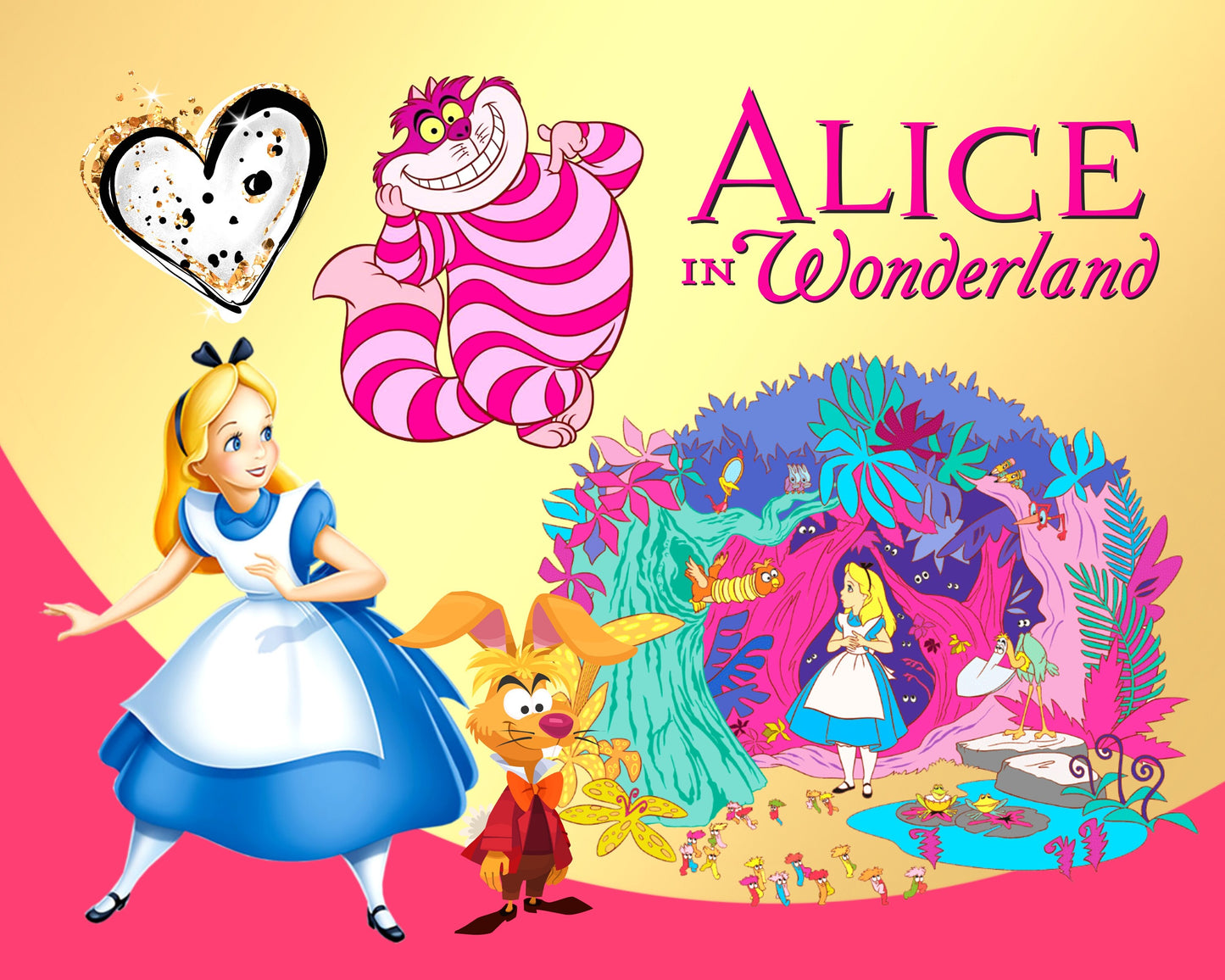 Alice in Wonderland Clipart PNG bundle