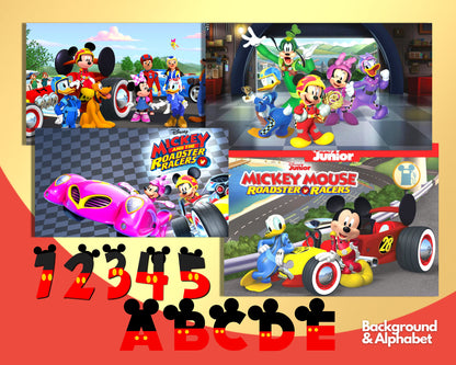 Mickey and Roadster Racers Clipart PNG bundle