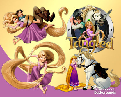 Tangled Clipart SVG, PNG bundle