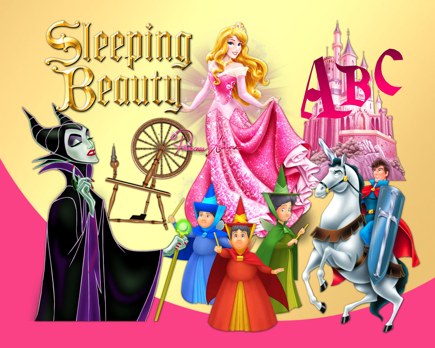 Sleeping Beauty Clipart PNG bundle