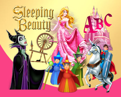 Sleeping Beauty Clipart PNG bundle