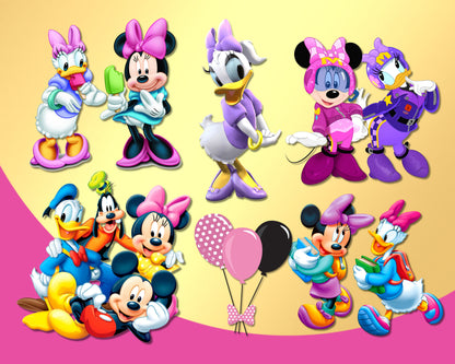Minnie Mouse Pink Clipart PNG bundle