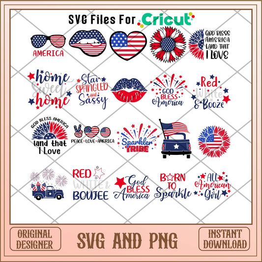 Love 4th of july svg bundle, USA day svg - Svgfileforcricut 