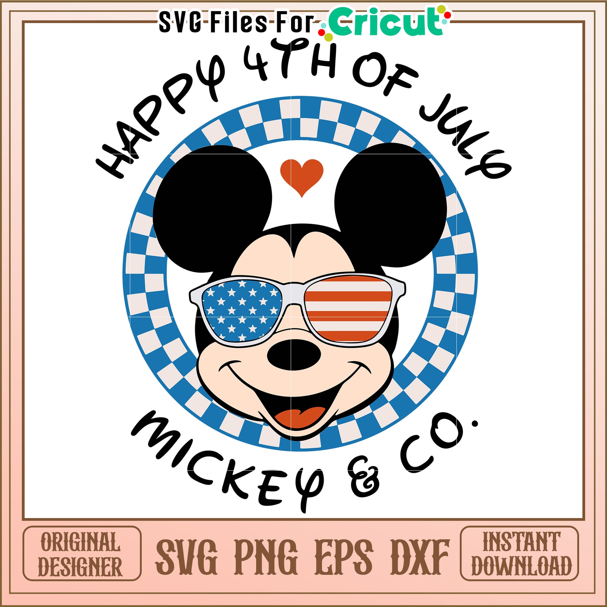 4th of July Mickey Mouse SVG Design for Celebratory Crafts