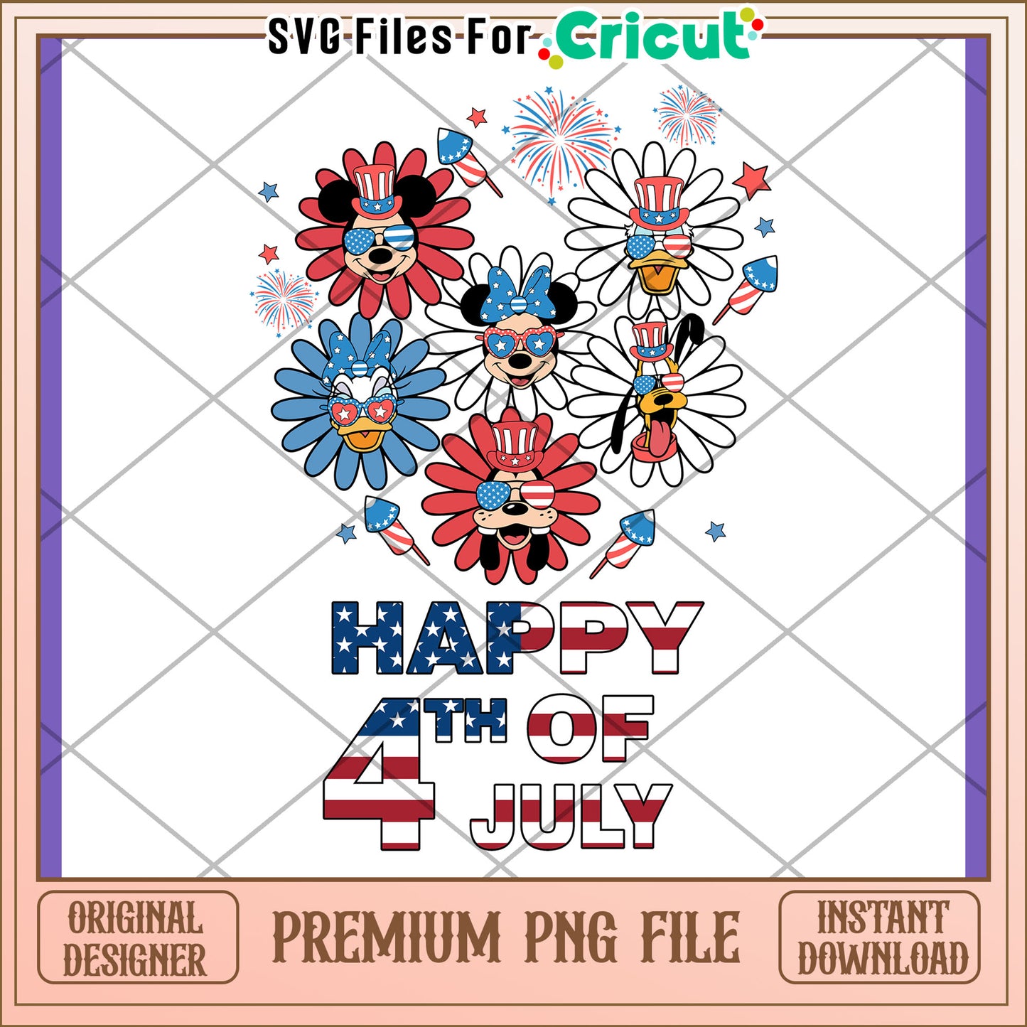 4th of July Mickey PNG Design