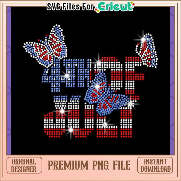 4th of July Rhinestone PNG Design – svg files for cricut