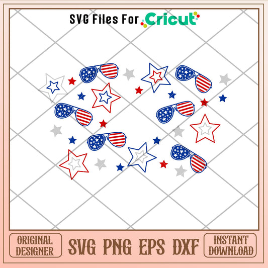 4th of July Sunglasses Full Wrap, 4th of July Sunglasses Full Wrap Svg