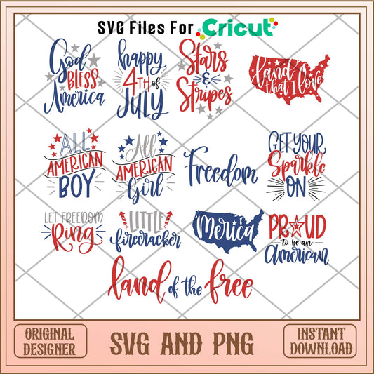 4th of july quotes svg bundle, USA day svg - Svgfileforcricut