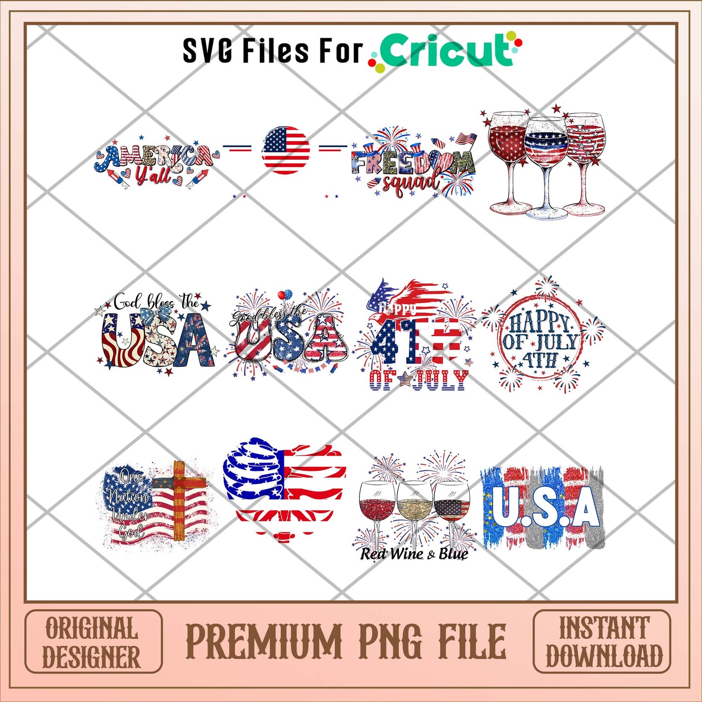 4th of july cheering png bundle, USA day png - Svgfileforcricut 