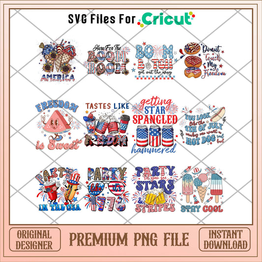 4th of july party in the USA png bundle, USA day png - Svgfileforcricut