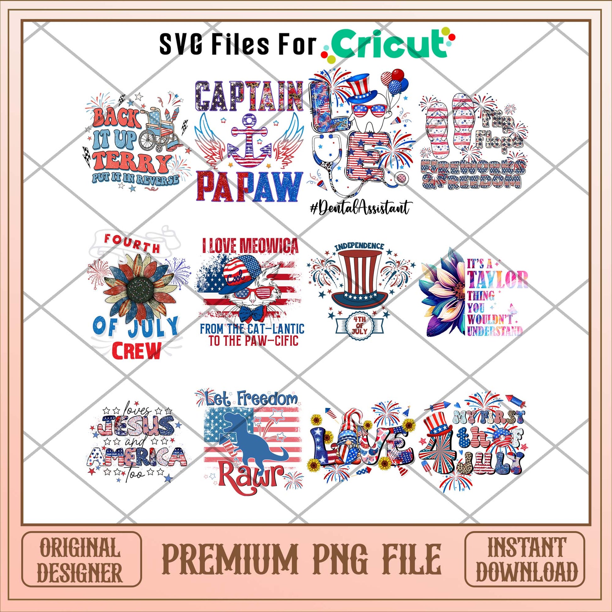 4th of july love png bundle, USA day png - Svgfileforcricut 