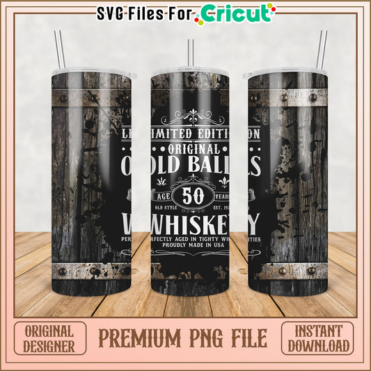 50th Birthday Whiskey PNG Tumbler Design