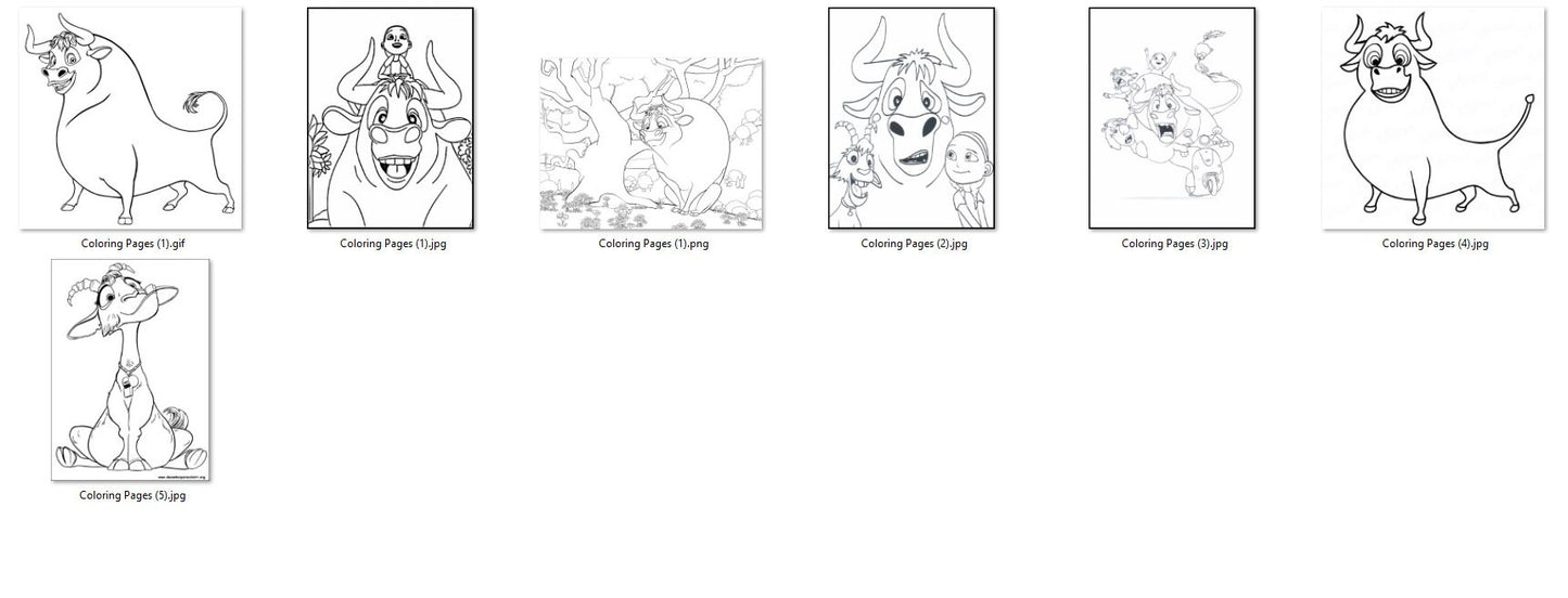 Ferdinand the bull png bundle