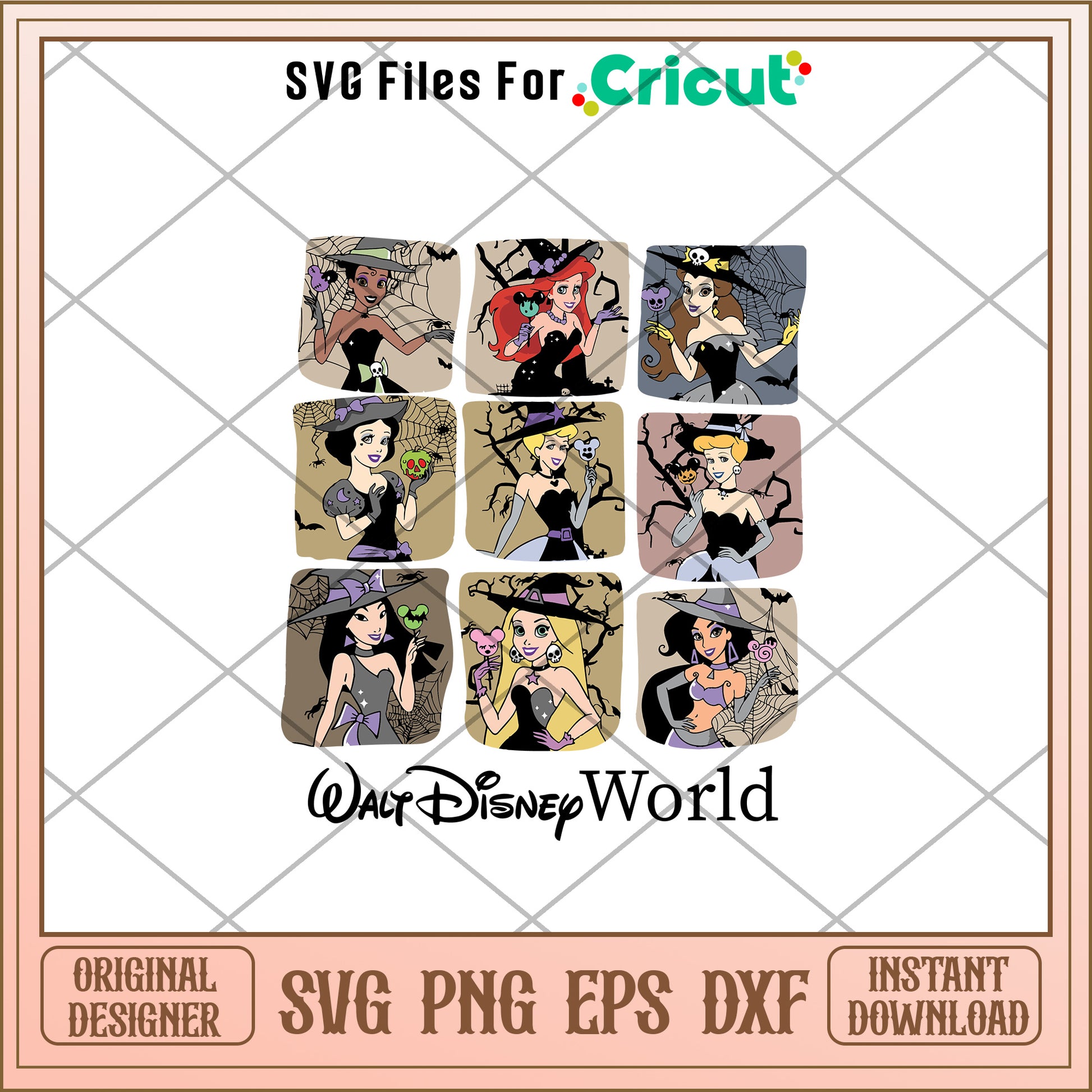 Princess walt disney world halloween svg