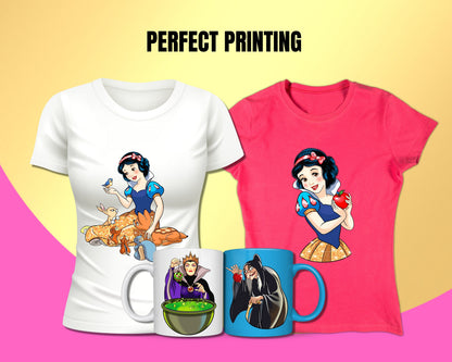 Snow White Watercolor Clipart PNG bundle