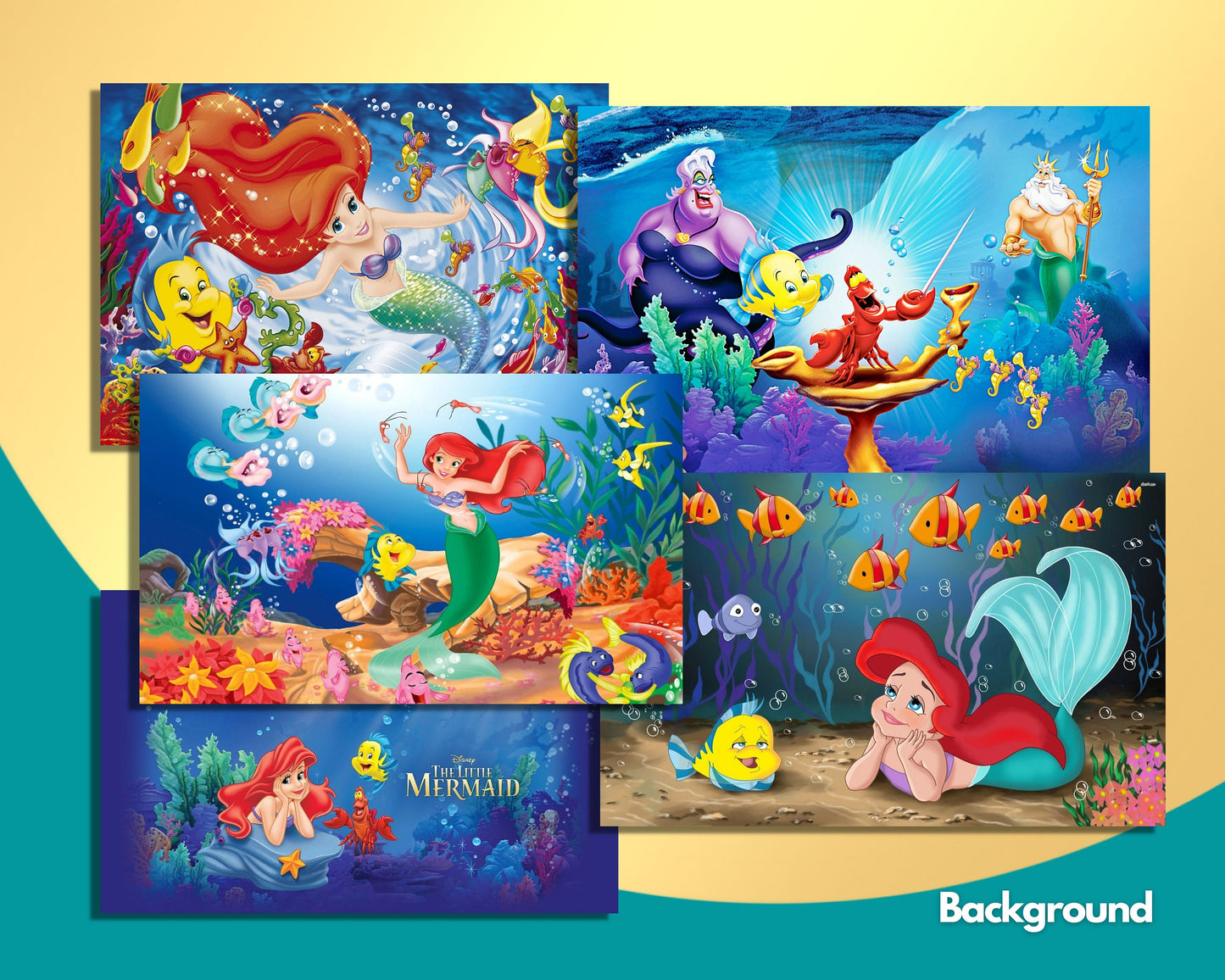 Little Mermaid Clipart SVG, PNG bundle