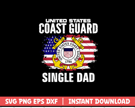 United States Coast Guard Single Dad svg