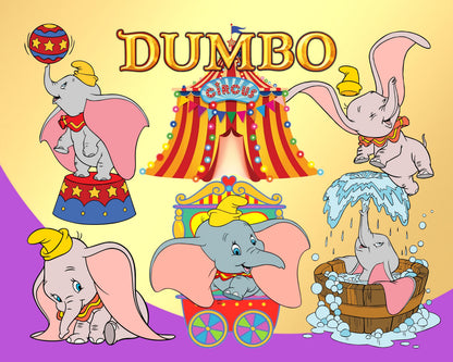 Dumbo PNG, SVG Clipart bundle