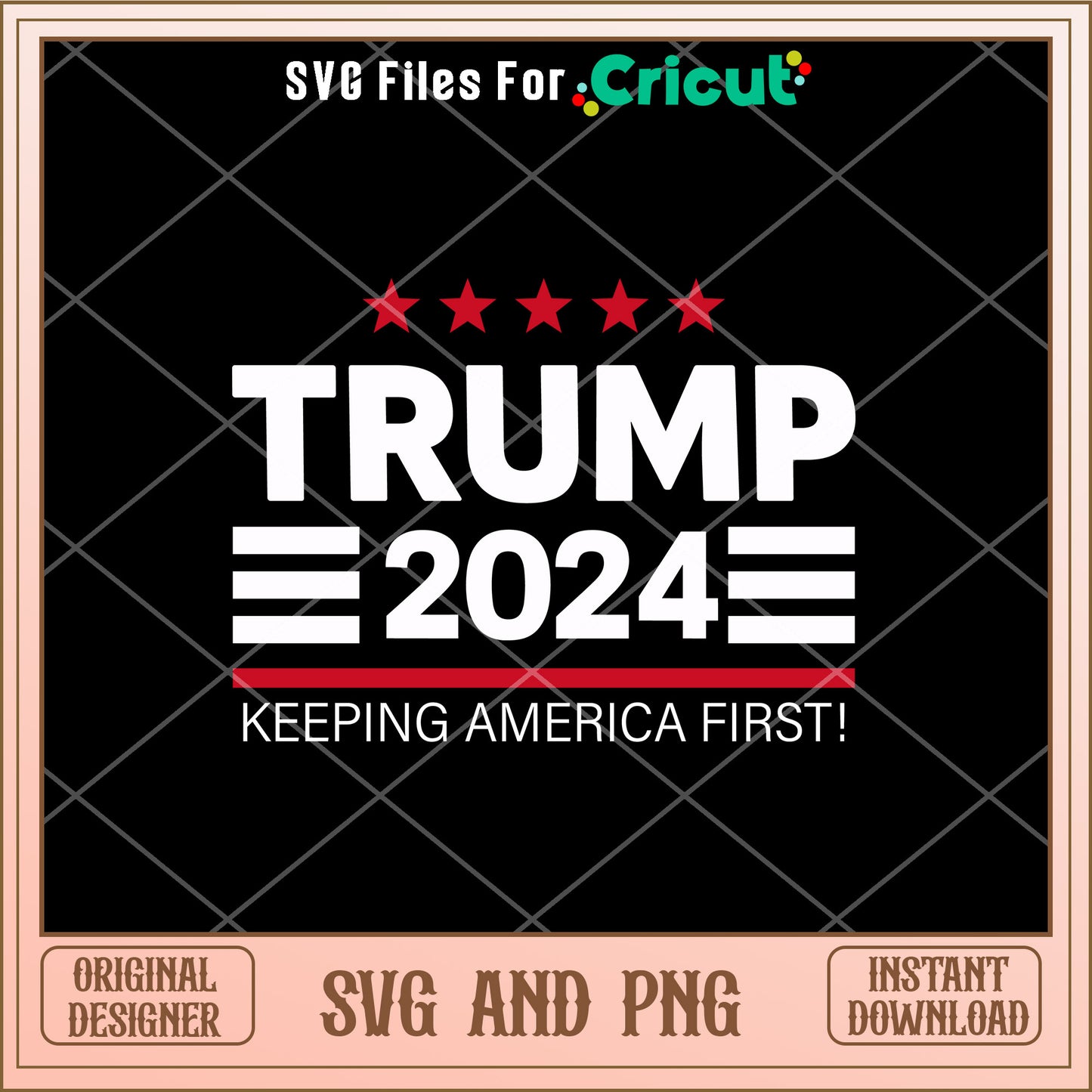 Trump 2024 keeping america first SVG