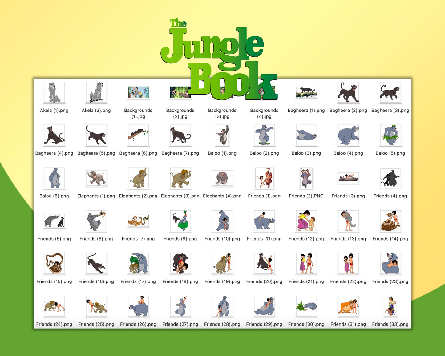 The Jungle Book SVG, PNG Clipart bundle