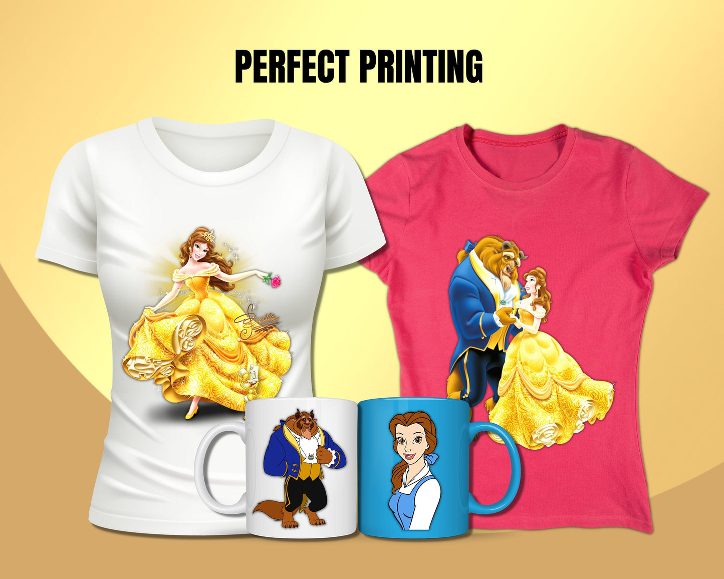 Beauty and Beast Clipart PNG, SVG bundle